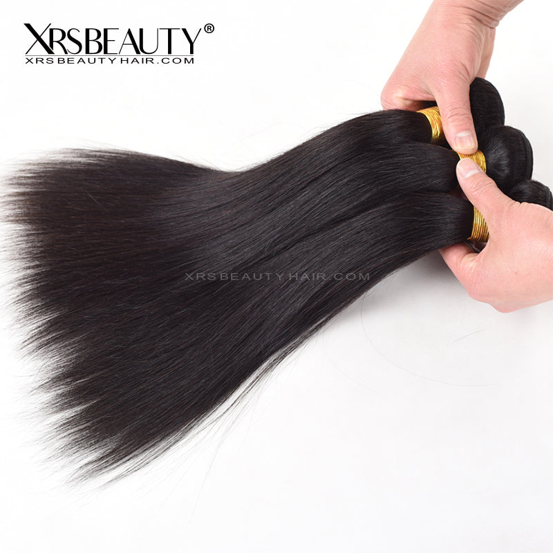 Xrs Beauty Hair 4 pcs Straight Brazilian Virgin Hair Bundle [WEFT13]