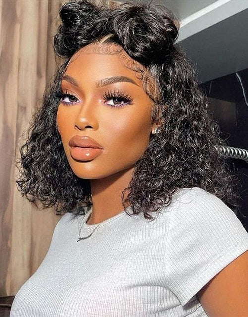 Jessies Wig Flash Deal $79.99 10" Short Water Wave 4x4 Lace Bob Wig Glueless Wig