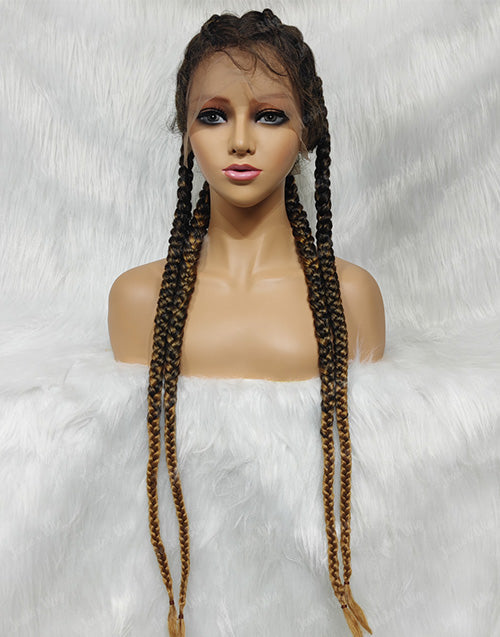 Jessies Wig Hand-Braided Lace Braided Wigs with Braid Ponytails with Baby Hair for Women