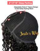 Jessies Wig Upgraded Thin V Part Wig Jerry Curly Glueless Human Hair Wig