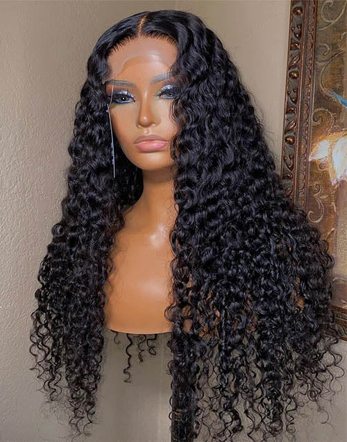 Jessies Wig Water Wave 360 Full Lace Frontal Wig For High Ponytail Human Hair Wigs