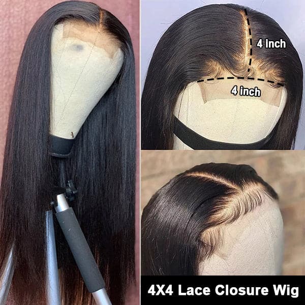 Body Wave 4x4 Closure Wig Pre Plucked Human Hair Wigs With Baby Hair