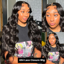 Body Wave 4x4 Closure Wig Pre Plucked Human Hair Wigs With Baby Hair