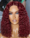 Jessies Wig 99j Burgundy Curly Bob Transparent Lace Frontal Wigs Lace Closure Wigs