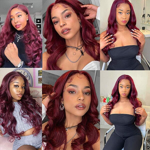 Aligrace 13x4 Lace Body Wave Wigs 99J Color