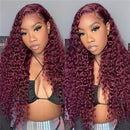 Aligrace 13x4 Lace Deep Wave Wigs 99j Color