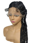 Jessies Wig Hand-Braided Lace Braided Wigs with Braid Ponytails with Baby Hair for Women