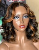 Jessies Wig Highlight FB30 Color Wavy Short 13x4 Lace Front Bob Wig Glueless 4x4 Lace Bob Human Hair Wig