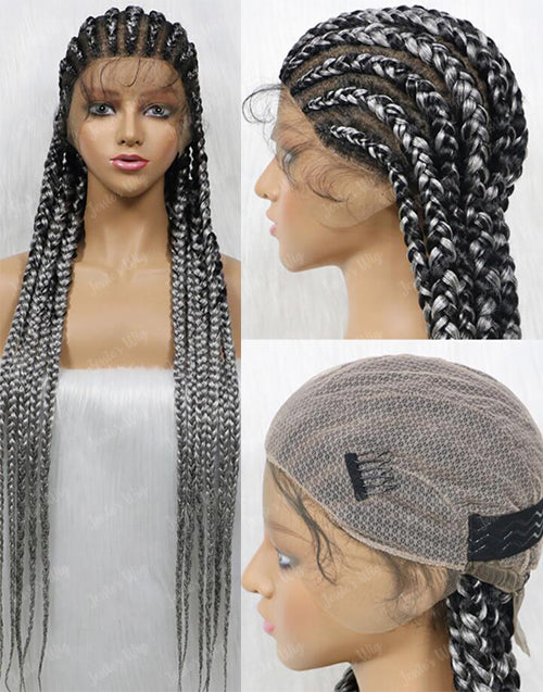 Jessies Wig Full Handmade Box Braided Wigs For Women knotless Braids Lace Wig With Baby Hair