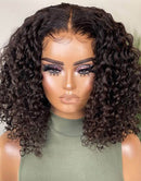 Jessies Wig Curly Pre Cut 5x6 Lace Closure Bob Wig Glueless Crystal Lace Human Hair Wig