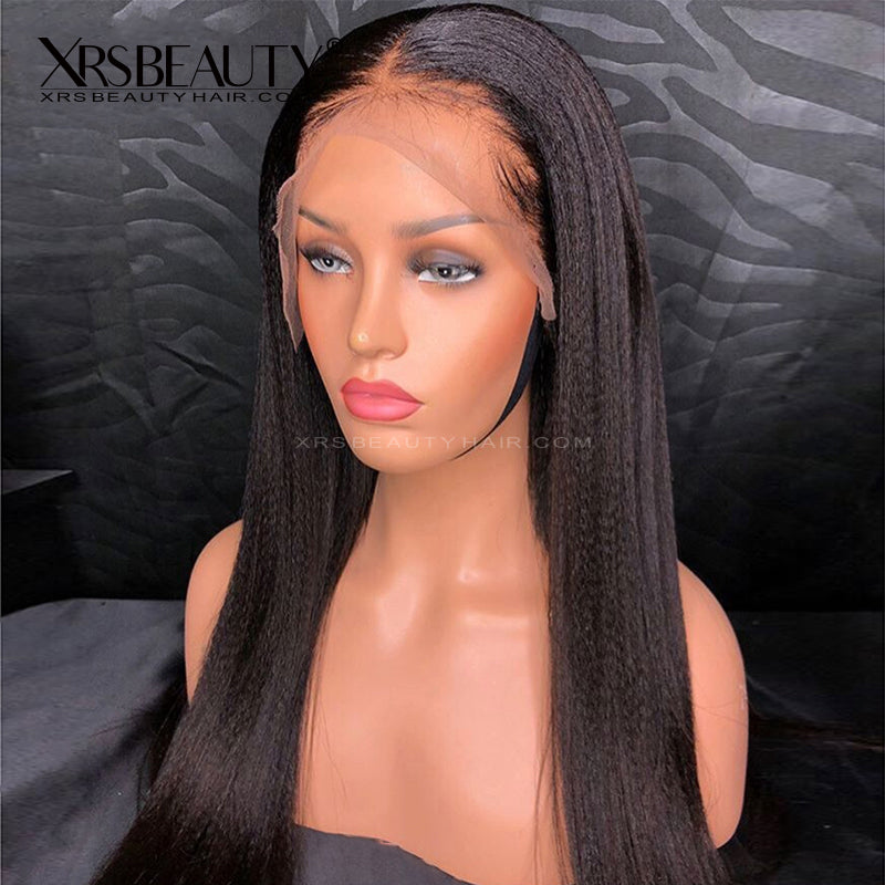 Xrs Beauty Hair Human Hair HD Lace Front Wig Yaki Straight 13x6 *NEW* CLEAR LACE & CLEAN HAIRLINE [LFW19]