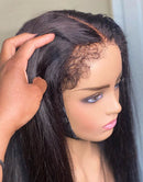 Jessies Wig Crystal HD Lace 4C Kinky Edge Baby Hairline Straight 4x4 Lace Wig Glueless Human Hair Wig