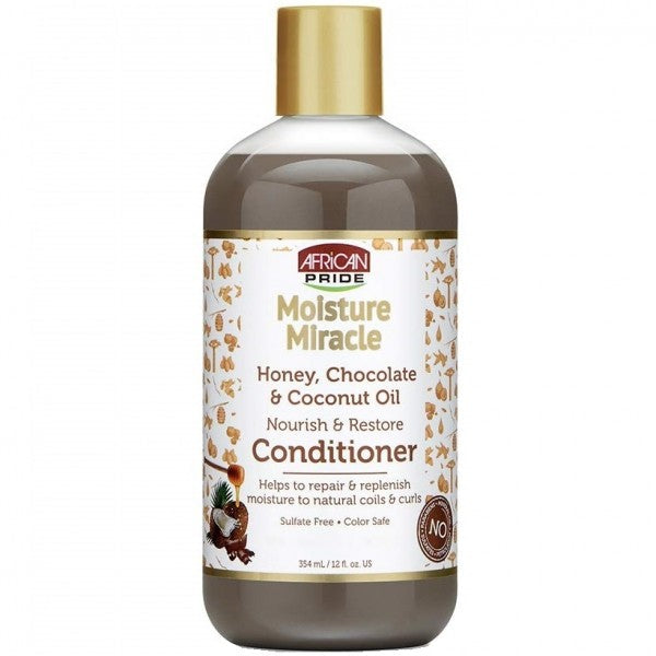 African Pride Moisture Miracle Honey, Chocolate & Coconut Oil Nourish & Restore Conditioner (12 OZ)