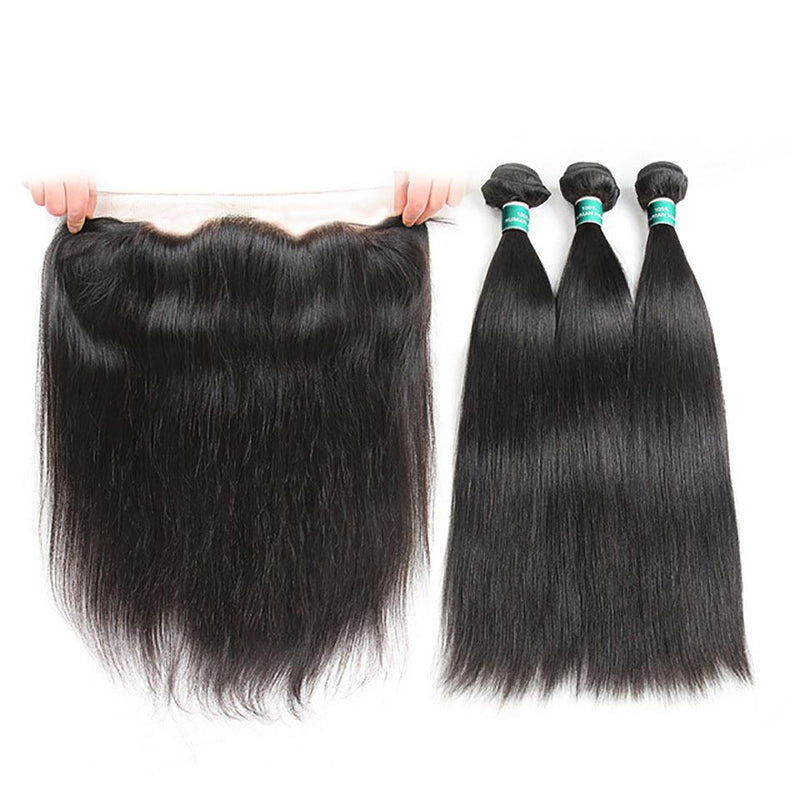 Ali Grace Straight Hair Bundles 3 Pcs With 13x4 Lace Frontal