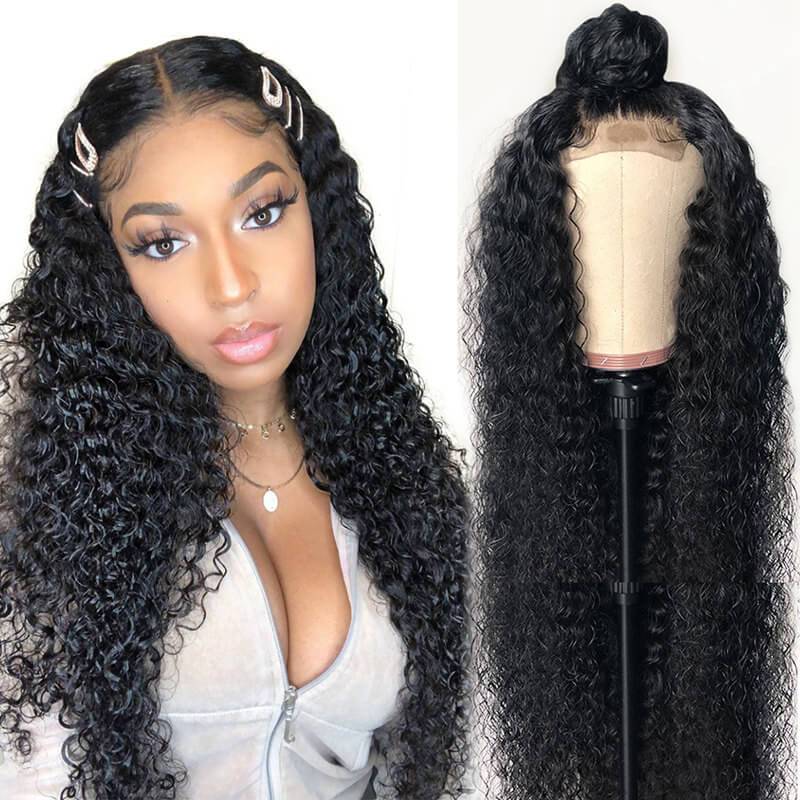 Aligrace 4x4 Lace Closure Curly Human Hair Wigs