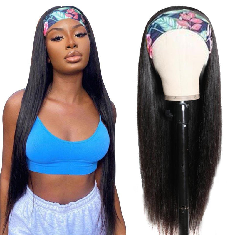 Aligrace Headband Straight Human Hair Wigs