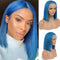 Blue Color T PART LACE FRONT BOB WIG SILKY STRAIGHT 180% Density