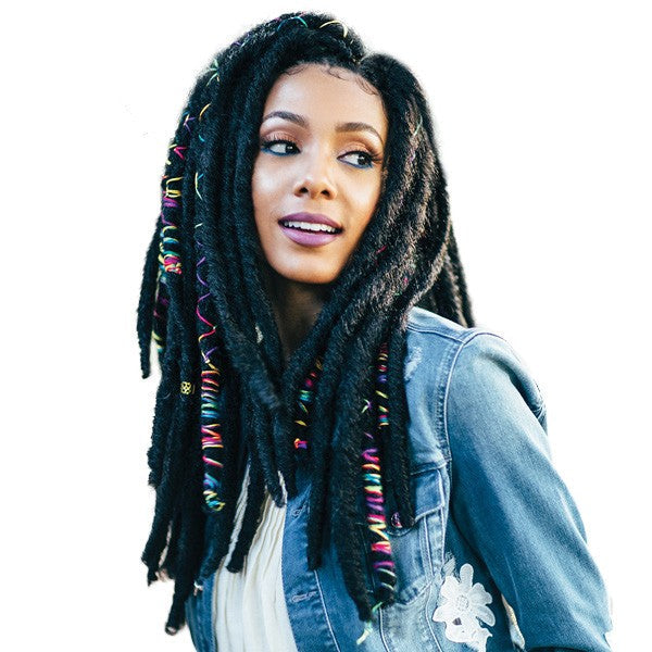 BOBBI BOSS BAE LOCS 20" LIGHT WEIGHT CROCHET HAIR (WITH 2 ACCENT THREADS)