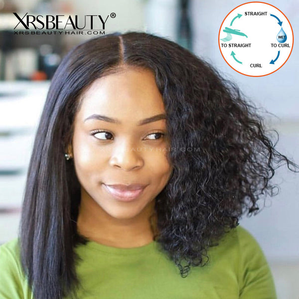 Xrs Beauty Hair *New* Clear Lace Layered Edge Wet and Wavy Bob 3 in1 Human Hair Lace Front Wig [BOB03]