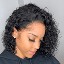 Slick Back Short Cut Curly Glueless Wig Transparent 13X4 Lace Front Wig Pixie Cut Wig