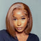 Straight Bob Wig Brown Color 4X4 Closure Lace Wigs Pre Plucked Human Hair Wigs