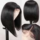 mslynn Side Part Short Bob 4X4 Lace Closure Wig Pixie Cut Wig Straight Human Hair Wig