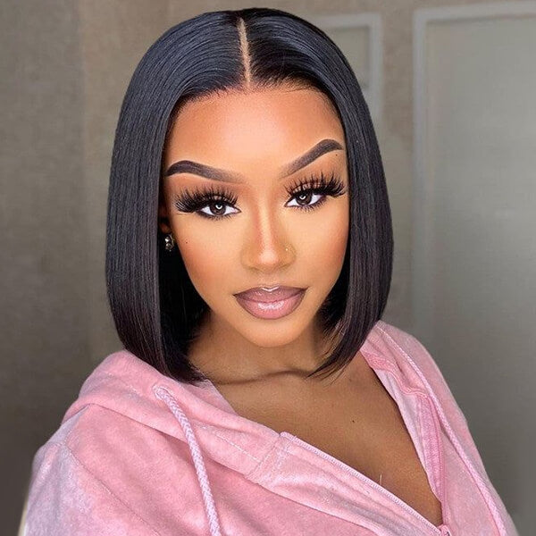 Short Bob Wigs Straight Hair 4x4 Lace Closure Human Hair Wigs With Full Ends