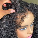 4C Edges Hairline Kinky Curly Bob 5X5 Lace Closure Wig Culry Human Hair Wigs