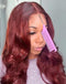Jessies Wig Reddish Brown Body Wave Pre Cut Lace 5x6 Wig Glueless Preplucked Human Hair Wig