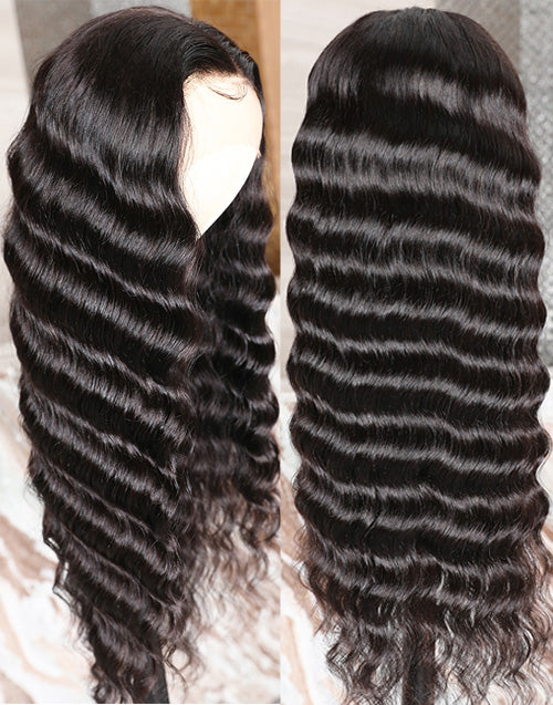 Jessies Wig Beautiful Crimp Wave 13x4 Lace Frontal | 4x4 Closure Loose Deep Human Hair Wigs