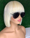 Jessies Wig Blonde Bob Cut Human Hair Lace Front Closure Wigs With Bang