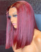 Jessies Wig Blunt Cut 99J 13x4 Bob Lace Frontal Wigs 4x4 Burgundy Lace Closure Wig