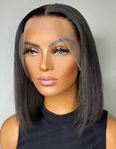 Jessies Wig Blunt Cut Bob Wig 4x4 Transparent HD Lace Closure Wigs With Baby Hair