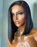 Jessies Wig Blunt Cut Bob Wig 4x4 Transparent HD Lace Closure Wigs With Baby Hair