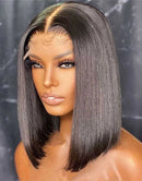 Jessies Wig Blunt Cut Bob Wig 4x4 Transparent HD Lace Closure Wigs With Baby Hair