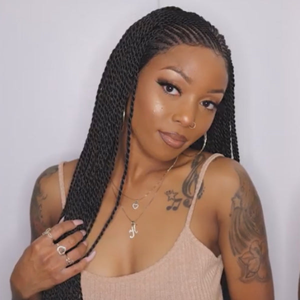 Cornrow Braids Wig Synthetic Lace Front Wig