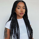 Stylish Box Braided Wigs Synthetic Lace Front Wigs For Women