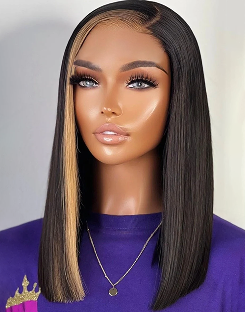 Jessies Wig Upgrade Lace 5X6 Pre Cut Lace Double Drawn 15A Crystal HD Lace Highlight Blunt Cut Bob Wigs Side Part