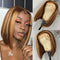 P4/27 Color Straight Hair Wig Mix Color Highlight Bob Wig Short Cut 4x4 Highlight Ombre Brown Honey Blonde Wigs