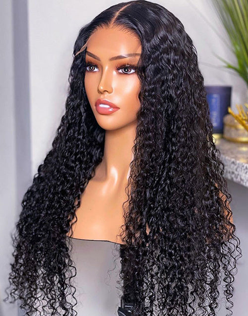 Jessies Wig Crystal Lace 4x4 UNDETECTABLE HD Lace Malaysian Curly Human Hair Closure Wigs