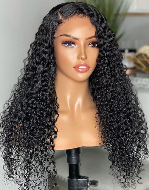 Jessies Wig Crystal Lace 4x4 UNDETECTABLE HD Lace Malaysian Curly Human Hair Closure Wigs