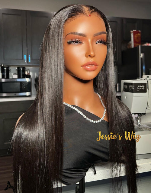 Jessies Wig 30INCH Crystal Lace 5X5 UNDETECTABLE HD Lace Brazilian Straight Human Hair Lace Closure Wigs