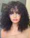 Jessies Wig Curly Bob Wigs With Bangs Capless Fringe Human Hair Wigs