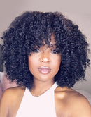 Jessies Wig Curly Bob Wigs With Bangs Capless Fringe Human Hair Wigs