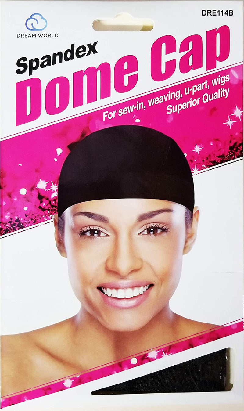 DREAM WORLD SPANDEX DOME CAP (BLACK) DRE114B