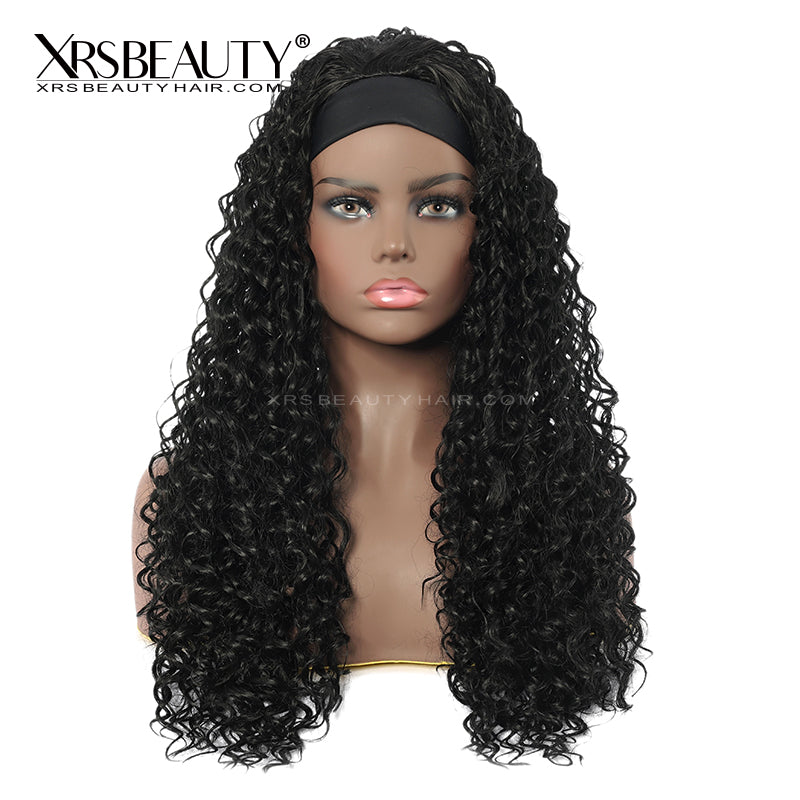 Xrs Beauty Hair 180% Density Glueless Human Hair Deep Curly Headband Wig [HBW07]