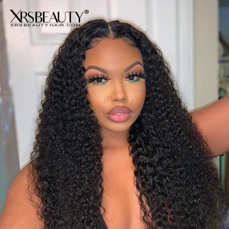 Xrs Beauty Hair Deep Curly 13X5 Lace Front Human Hair Wigs Layered Edge With Baby Hair [LFW06]