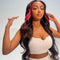 High Density 210% Hot Highlight Pink Rose Skunk Stripe Color Wig Body Wave Hd Lace Clsoure Lace Frontal Wig