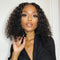 Thin V Part Wig Curly Bob Human Hair Wigs Without Leave Out NO Lace NO Glue