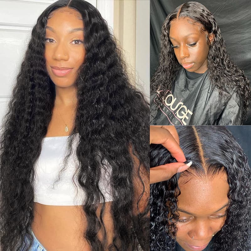 Undetectable Transparent 13X6 Lace Front Wigs Deep Wave /Loose Wave Curly Wigs Black Wigs